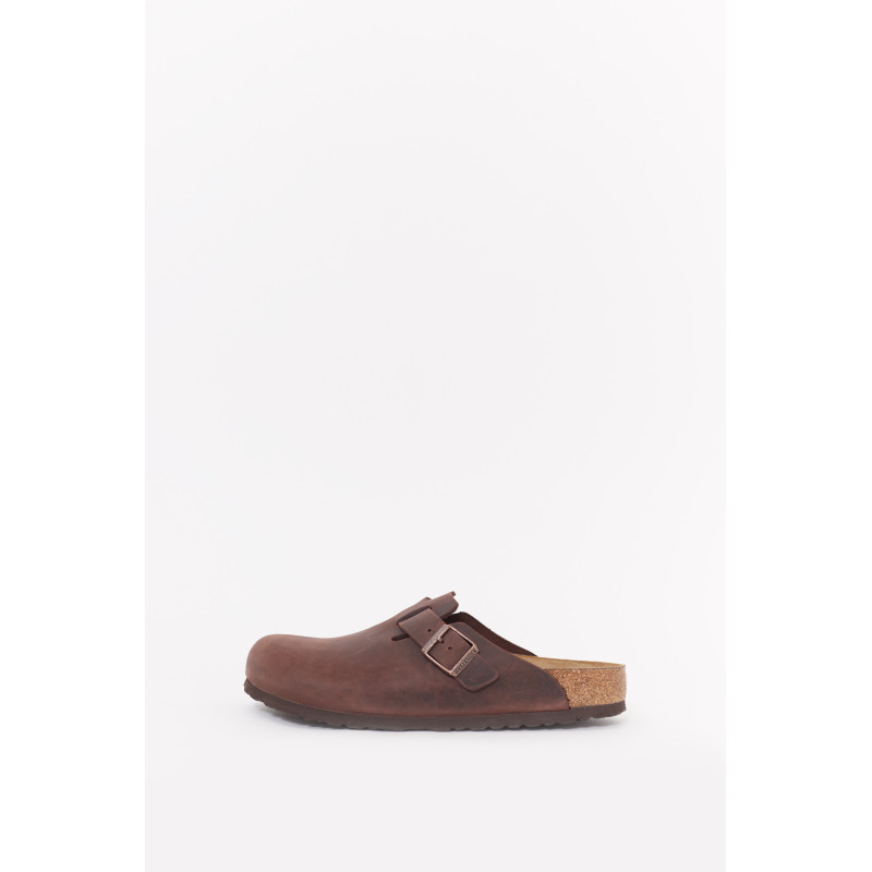 BIRKENSTOCK HABANA BOSTON REGULAR SUEDE LEATHER CLOGS